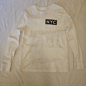 Express Mens Long Sleeve Casual Medium Size White Tee Shirts